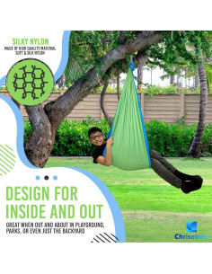 Hamaca Sensorial Chrisebast Doble Capa Azul y Verde 2.54m 2