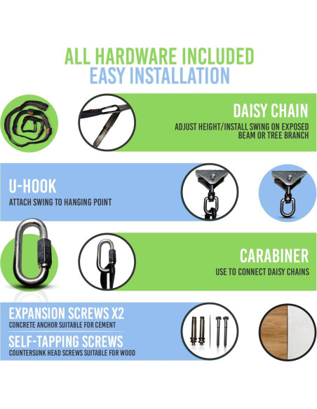 Hamaca Sensorial Chrisebast Doble Capa Azul y Verde 2.54m