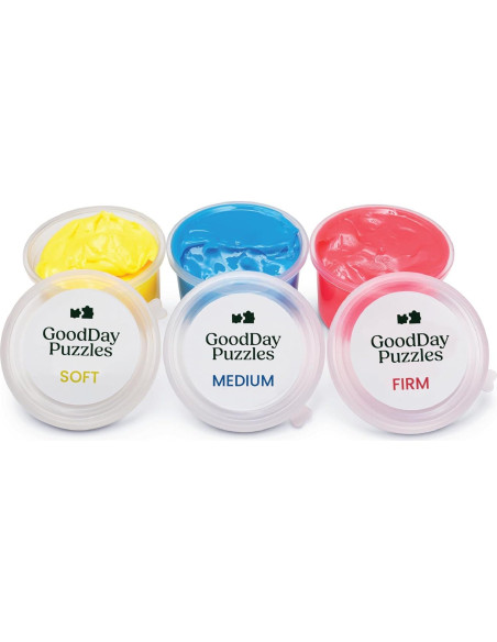 Masilla Terapéutica GoodDay Puzzles, Set de 3 Piezas, Alivio Estrés