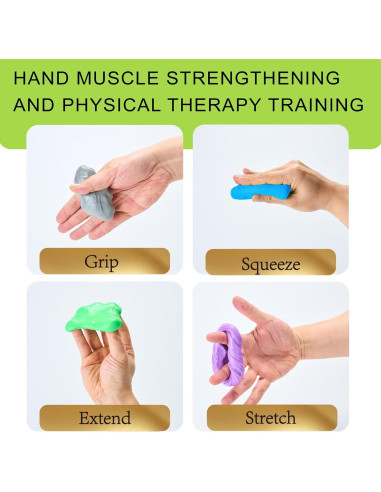 Kit de Masilla Terapéutica Theramandu 4 Paquetes 85g - Alivio Estrés y Fortalecimiento