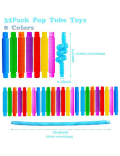 32 Tubos Pop Antiestrés Rifang para Niños y Adultos 2