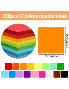 Papel de Origami Praisebank 220 Hojas Doble Cara 15.24 cm 2