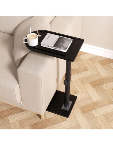 Mesa lateral ajustable YUHFERA en forma de C - Negro