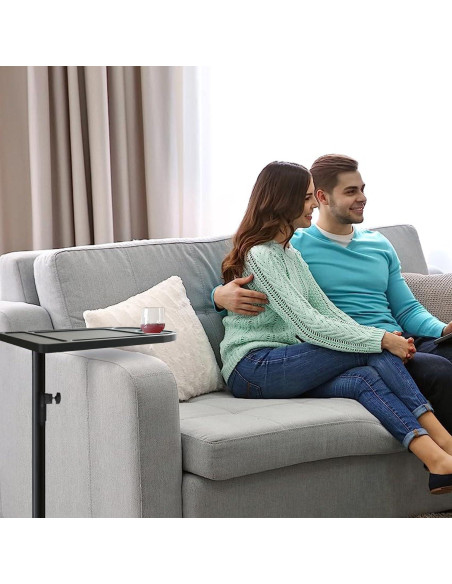 Mesa lateral ajustable YUHFERA en forma de C - Negro