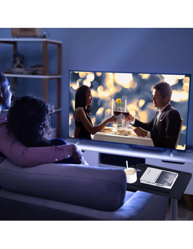 Mesa lateral ajustable YUHFERA en forma de C - Negro