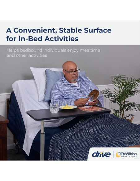Mesa sobre la cama Drive Medical 13067 ajustable con ruedas