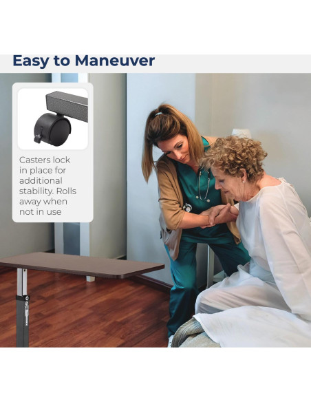 Mesa sobre la cama Drive Medical 13067 ajustable con ruedas