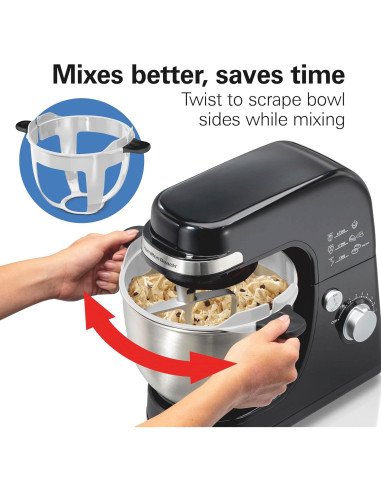 Mezclador de pie eléctrico Hamilton Beach 4L 7 velocidades negro