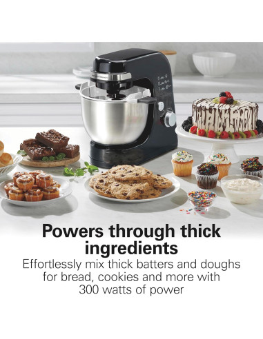 Mezclador de pie eléctrico Hamilton Beach 4L 7 velocidades negro