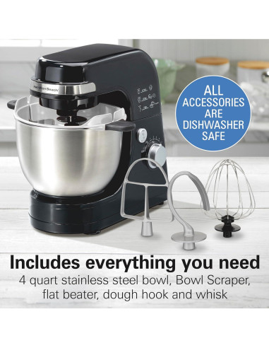 Mezclador de pie eléctrico Hamilton Beach 4L 7 velocidades negro