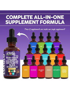 Gotas Líquidas de Biotina y Colágeno LuxGlo 45.4g 2