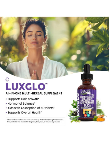 Gotas Líquidas de Biotina y Colágeno LuxGlo 45.4g