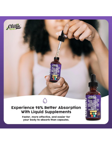 Gotas Líquidas de Biotina y Colágeno LuxGlo 45.4g