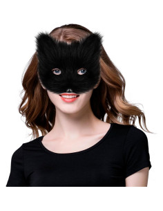 Máscara de Zorro Gato Peluche para Fiesta Halloween Adulto 2