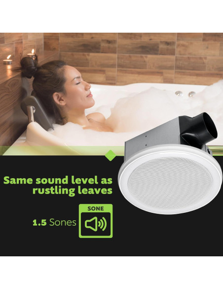 Ventilador de Baño Homewerks 7130-16-BT con Luz LED y Bluetooth