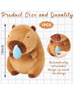 Muñeco de Peluche Capibara Simgoing 33 cm Suave y Cómodo 2