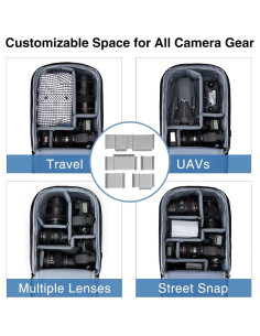 Mochila para Cámara y Laptop BAGSMART Pequeña Negra 22L 2