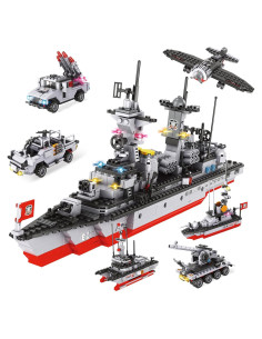 Juego de Bloques de Construcción Portaaviones 1296 Piezas EP