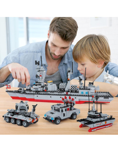 Juego de Bloques de Construcción Portaaviones 1296 Piezas EP