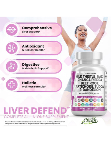 Suplemento Hepático Clean Nutraceuticals 60 Cápsulas 28 en 1