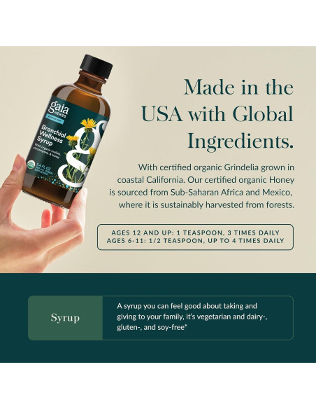 Jarabe Bronquial Gaia Herbs 160 ml - Soporte Inmunológico y Pulmonar