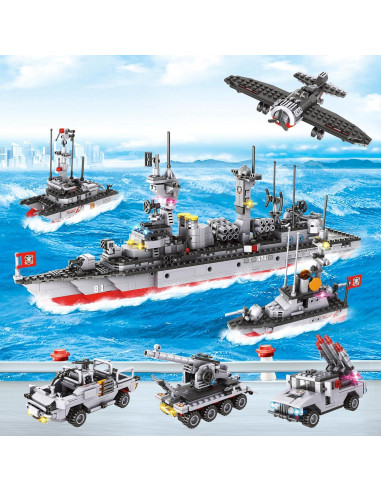 Juego de Bloques de Construcción Portaaviones 1296 Piezas EP