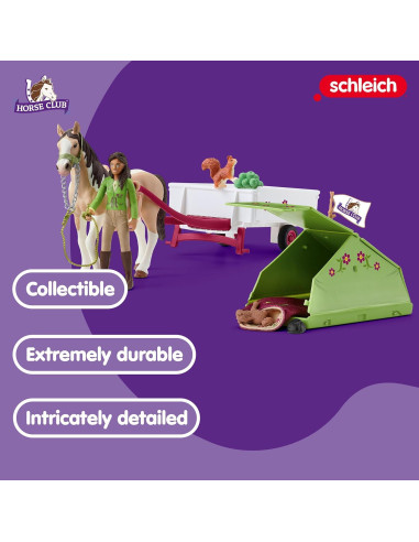 Juego de Camping Schleich Horse Club 23 Piezas con Caballo y Muñeca