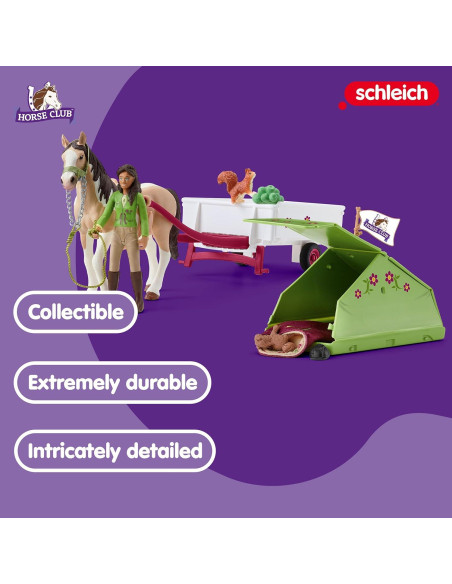 Juego de Camping Schleich Horse Club 23 Piezas con Caballo y Muñeca