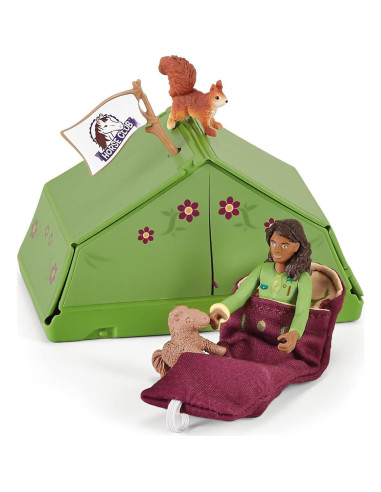 Juego de Camping Schleich Horse Club 23 Piezas con Caballo y Muñeca