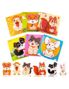 Rompecabezas de Madera Montessori YUNHE 6 Animales 0.64 kg