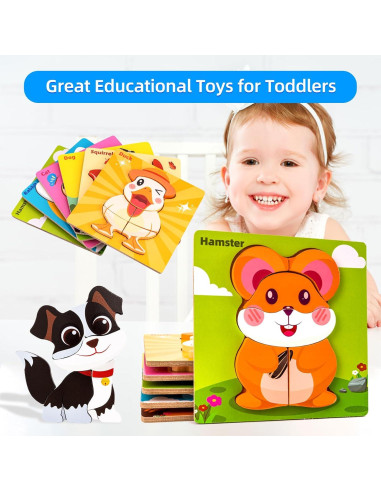 Rompecabezas de Madera Montessori YUNHE 6 Animales 0.64 kg