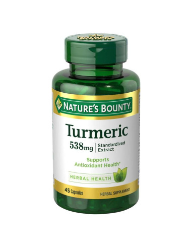 Suplemento Herbal Cúrcuma Nature's Bounty 538 mg 45 Cápsulas
