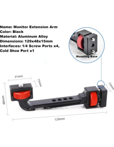 Brazo de Extensión de Monitor ProGrade para Gimbals DJI y Zhiyun