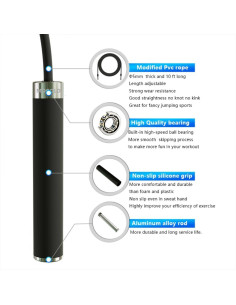 Cuerda de Salto Ajustable MOGOLD 3m PVC Antienredos Fitness 2