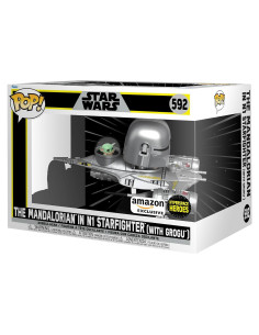 Funko POP! Ride El Mandaloriano en N1 Starfighter con Grogu