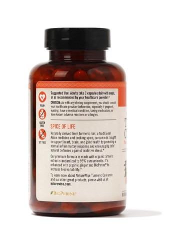 NatureWise Cúrcuma Curcumina 2250mg 90 Cápsulas Veganas