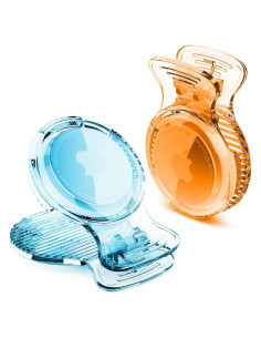 Soporte Clip para AirTag CITYWAY - 2 Pack Transparente-Naranja/Azul