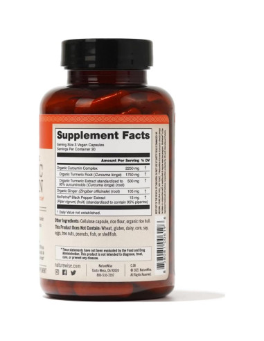 NatureWise Cúrcuma Curcumina 2250mg 90 Cápsulas Veganas