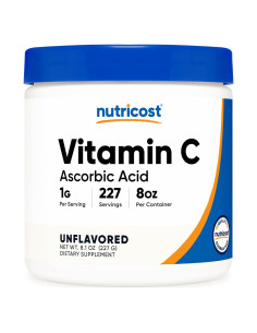 Polvo de Ácido Ascórbico Nutricost 226.8g - Vitamina C Pura