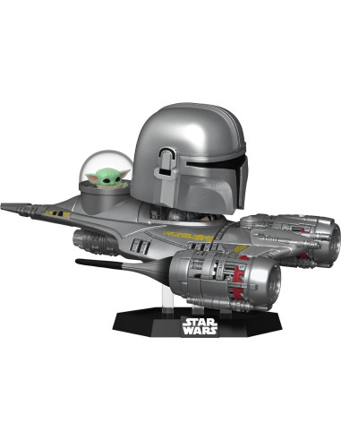Funko POP! Ride El Mandaloriano en N1 Starfighter con Grogu
