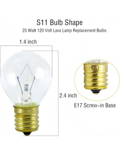 Bombillas de Lava ConWen S11 25W Regulables Paquete de 6 2