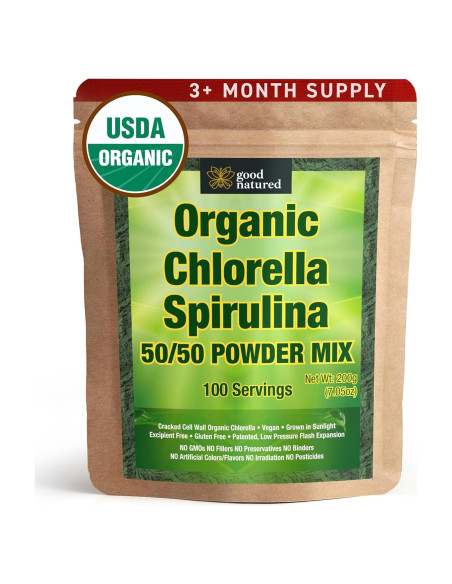 Mezcla de Polvo de Espirulina y Clorella Orgánica Good Natured 200g