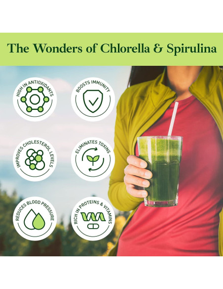 Mezcla de Polvo de Espirulina y Clorella Orgánica Good Natured 200g