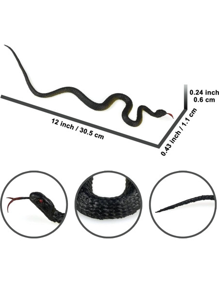 Juguete de Serpiente Falsa HOHAJIU 10 PCS Realista 24-45 cm