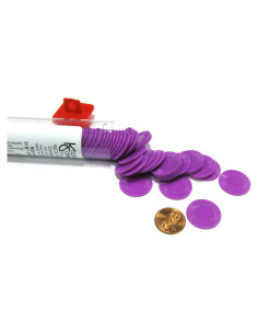 Fichas de Póker Mini Moradas Koplow Games - Tubo de 50 Unidades