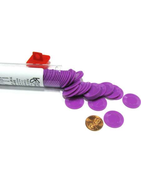 Fichas de Póker Mini Moradas Koplow Games - Tubo de 50 Unidades