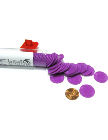 Fichas de Póker Mini Moradas Koplow Games - Tubo de 50 Unidades