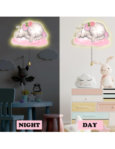 Lámpara de Pared Nocturna Elefante Aurelema 12x10 cm 2