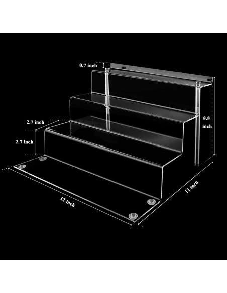 Soporte de Exhibición Acrílico LileZbox 4 Pasos 30.48x22.35cm