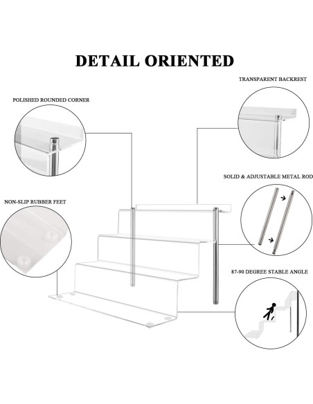 Soporte de Exhibición Acrílico LileZbox 4 Pasos 30.48x22.35cm